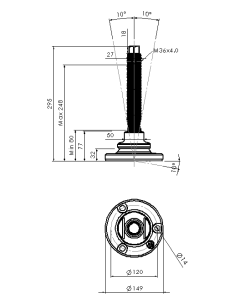 Machine foot HXJEHEX150(s)-HXEH36210 2
