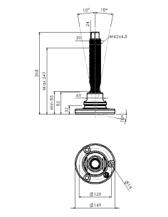 Machine foot HXJEHEX150(s)-HXEH42210 2
