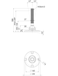 Machine foot HXJE200(s)-HXE36210 2