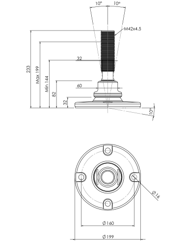 Machine foot HXJE200(s)-HXE42150