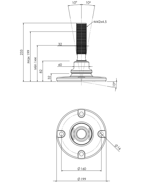 Machine foot HXJE200(s)-HXE42150