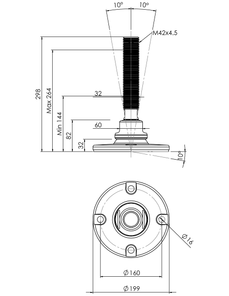 Machine foot HXJE200(s)-HXE42210