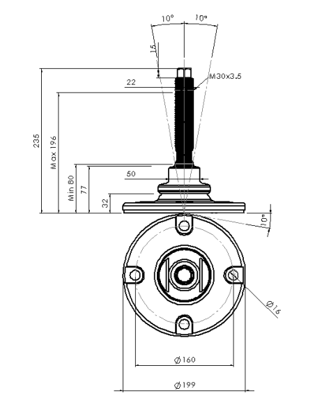 Machine foot HXJEHEX200(s)-HXEH30150