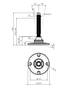 Machine foot HXJEHEX200(s)-HXEH36210 2