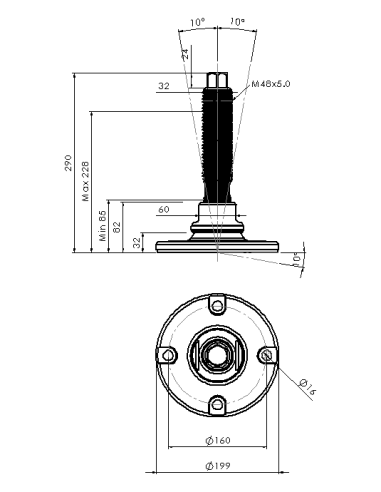 Machine foot HXJEHEX200(s)-HXEH48200