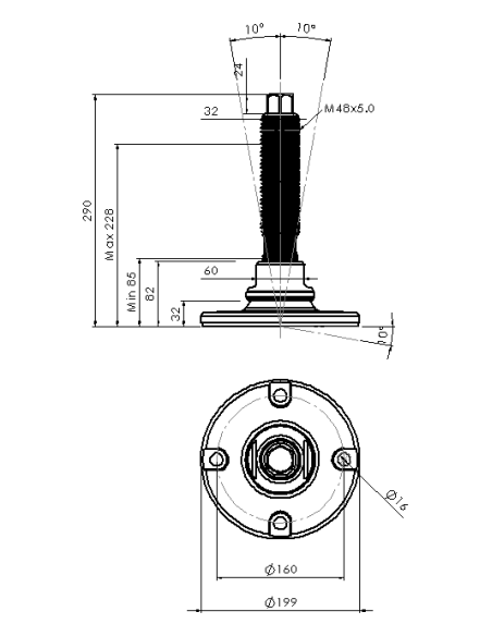 Machine foot HXJEHEX200(s)-HXEH48200