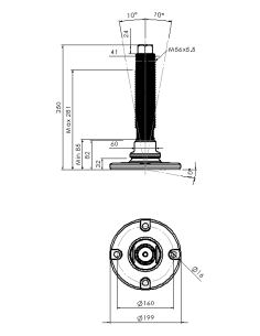 Machine foot HXJEHEX200(s)-HXEH56260 2