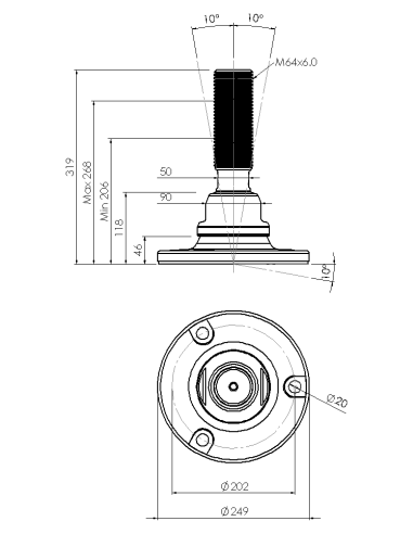 Machine foot HXJE250(l)-HXE64200
