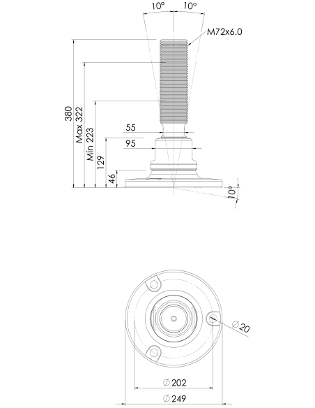 Machine foot HXJE250(l)-HXE72250