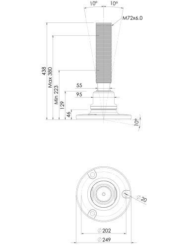 Machine foot HXJE250(l)-HXE72310