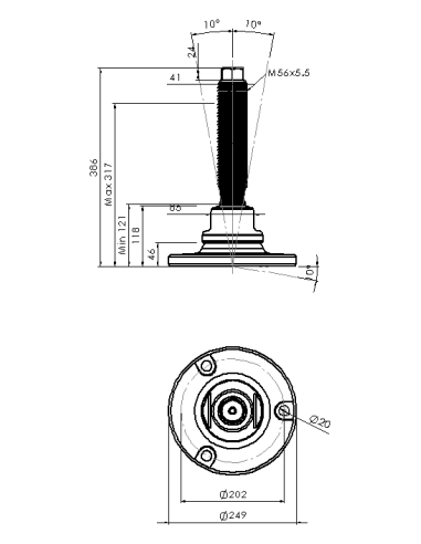 Machine foot HXJEHEX250(l)-HXEH56260