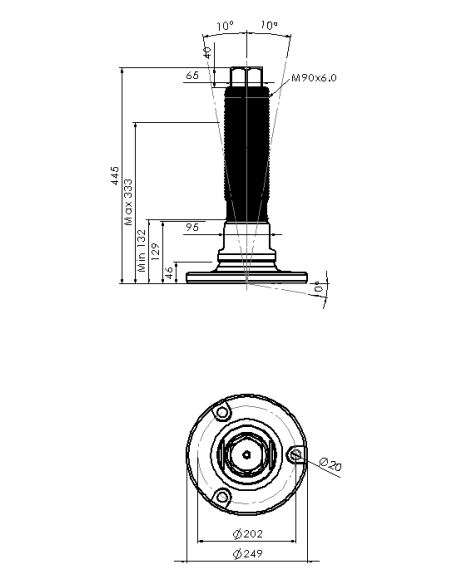 Machine foot HXJEHEX250(l)-HXEH90310