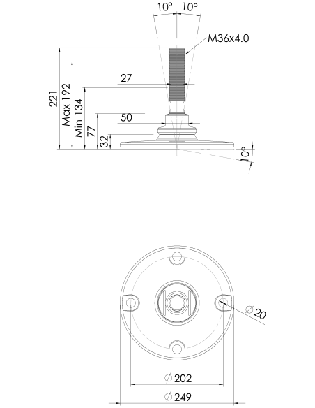Machine foot HXJE250(s)-HXE36150