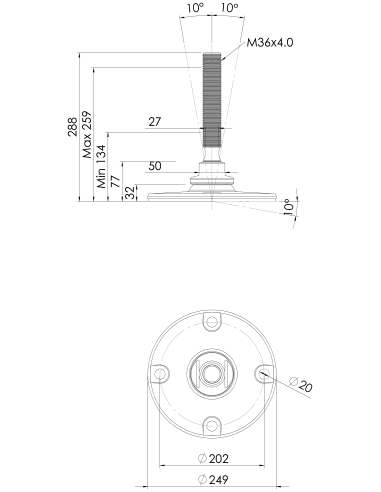 Machine foot HXJE250(s)-HXE36210