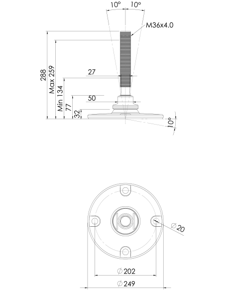 Machine foot HXJE250(s)-HXE36210