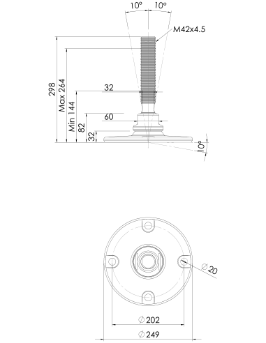 Machine foot HXJE250(s)-HXE42210