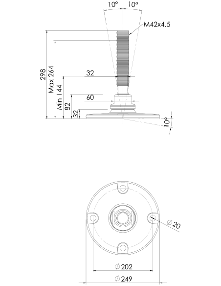 Machine foot HXJE250(s)-HXE42210