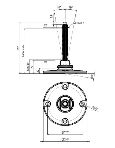 Machine foot HXJEHEX250(s)-HXEH30210