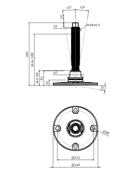 Machine foot HXJEHEX250(s)-HXEH48260