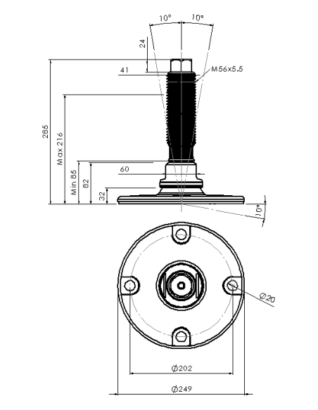 Machine foot HXJEHEX250(s)-HXEH56200
