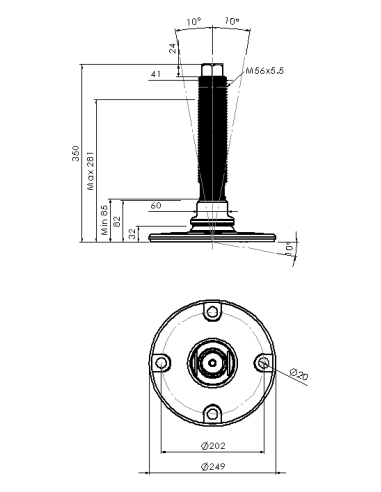 Machine foot HXJEHEX250(s)-HXEH56260