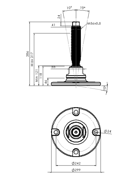 Machine foot HXJEHEX300(l)-HXEH56260