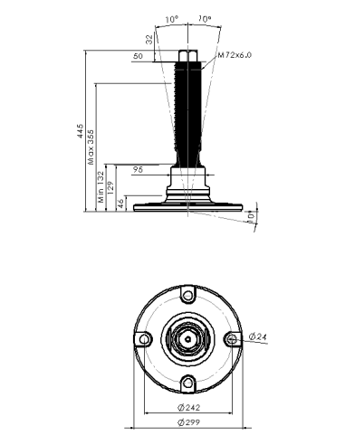 Machine foot HXJEHEX300(l)-HXEH72310