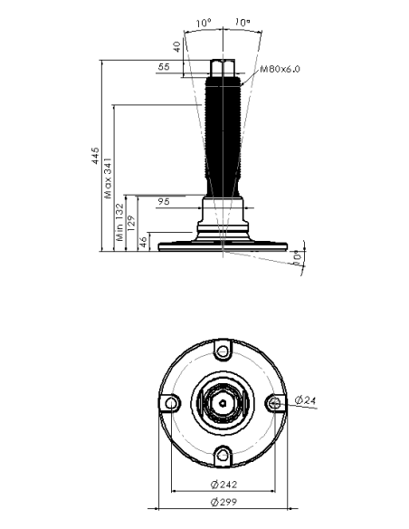 Machine foot HXJEHEX300(l)-HXEH80310