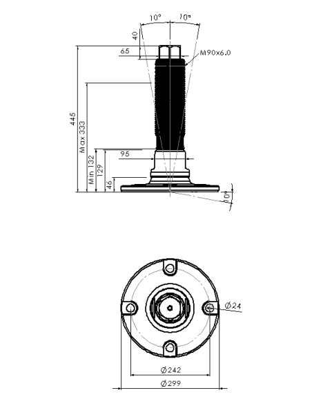 Machine foot HXJEHEX300(l)-HXEH90310