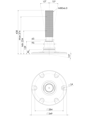 Machine foot HXJE350(l)-HXE80310