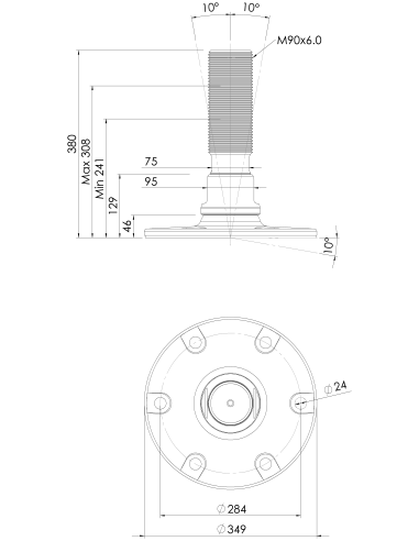Machine foot HXJE350(l)-HXE90250