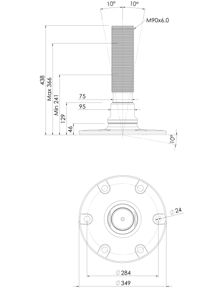 Machine foot HXJE350(l)-HXE90310