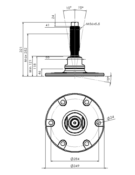 Machine foot HXJEHEX350(l)-HXEH56200