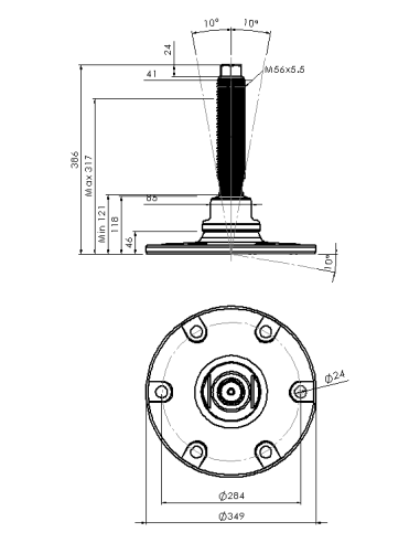 Machine foot HXJEHEX350(l)-HXEH56260