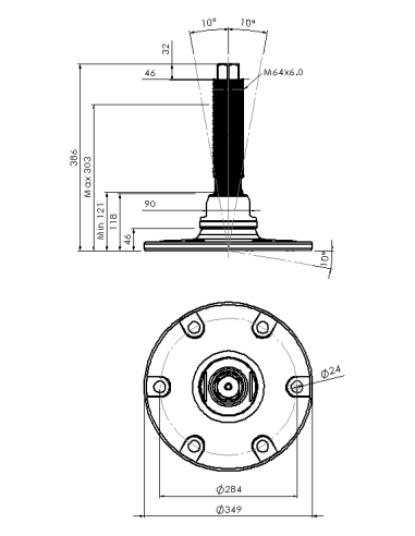 Machine foot HXJEHEX350(l)-HXEH64260