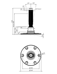 Machine foot HXJEHEX350(l)-HXEH72310 2