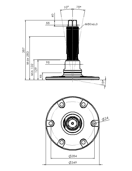 Machine foot HXJEHEX350(l)-HXEH80250