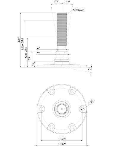 Machine foot HXJE400(l)-HXE80310