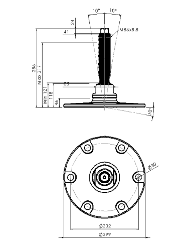 Machine foot HXJEHEX400(l)-HXEH56260