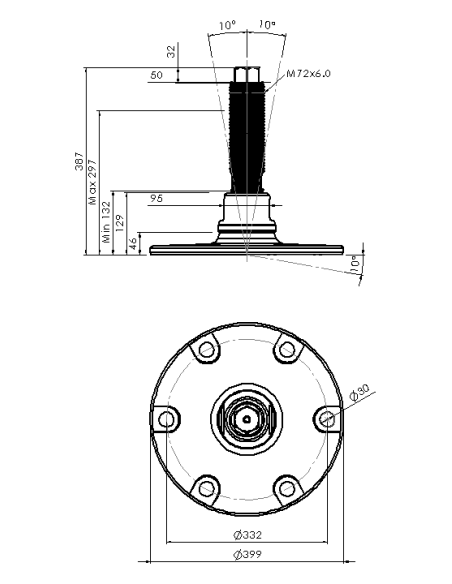 Machine foot HXJEHEX400(l)-HXEH72250