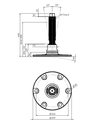 Machine foot HXJEHEX400(l)-HXEH72310