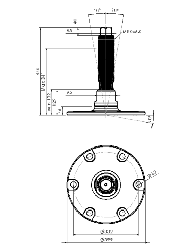 Machine foot HXJEHEX400(l)-HXEH80310