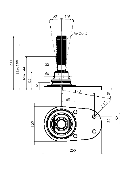 Machine foot HXJCFE150(s)-HXE42150