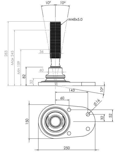 Machine foot HXJCFE150(s)-HXE48200