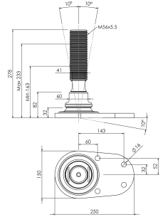 Machine foot HXJCFE150(s)-HXE56200 2