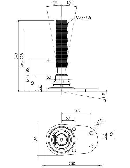 Machine foot HXJCFE150(s)-HXE56260