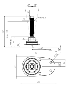 Machine foot HXJCFEHEX150(s)-HXEH30150 2