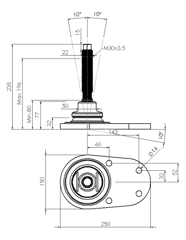 Machine foot HXJCFEHEX150(s)-HXEH30150