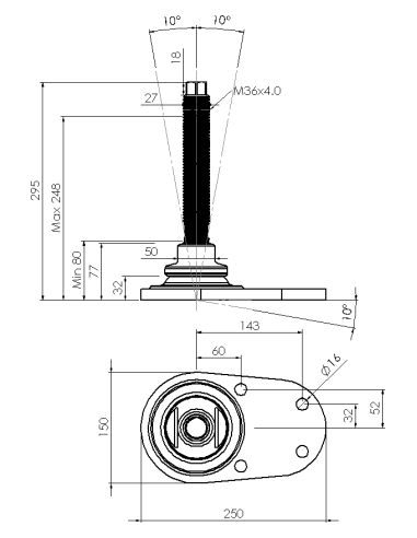 Machine foot HXJCFEHEX150(s)-HXEH36210