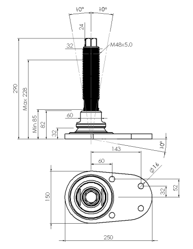 Machine foot HXJCFEHEX150(s)-HXEH48200